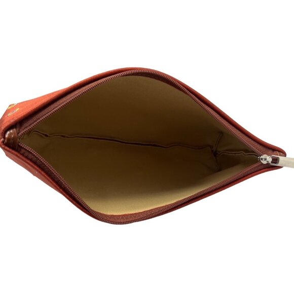 Unbranded Women's Copper Brown Embroidered Cosmetics Bag Sz M - Picture 5 of 9